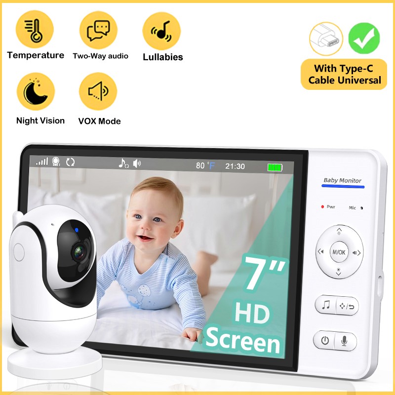 No WiFi 7 Inch Baby Monitor 2- - đánh giá và giá Audio Music For Video
