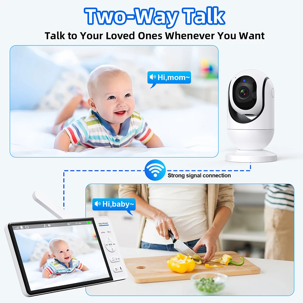 No WiFi 7 Inch Baby Monitor 2- - đánh giá và giá Audio Music For Video