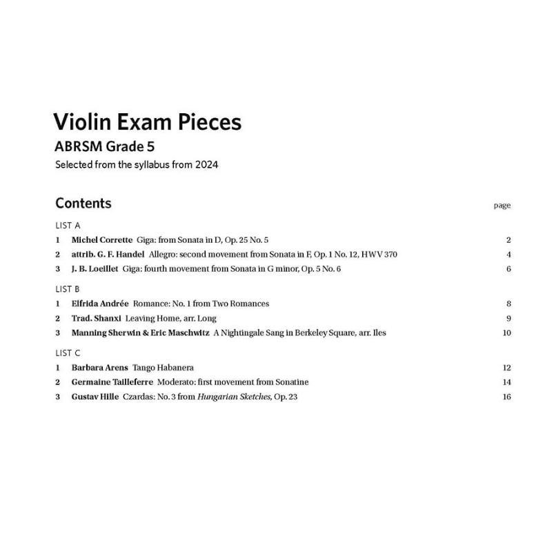 Violin Exam Pieces From 2024 A - đánh giá và giá Audio Music Grading