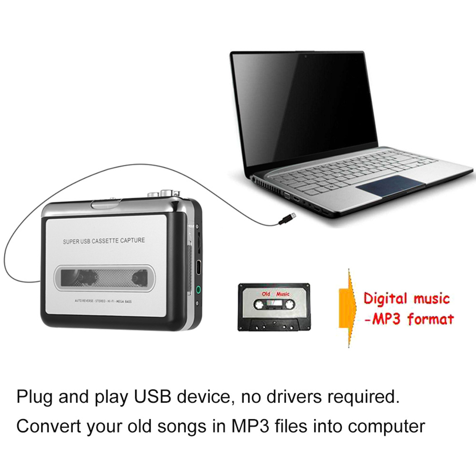 USB Cassette Capture  Cassette - đánh giá và giá Audio Music Converter To Mp3