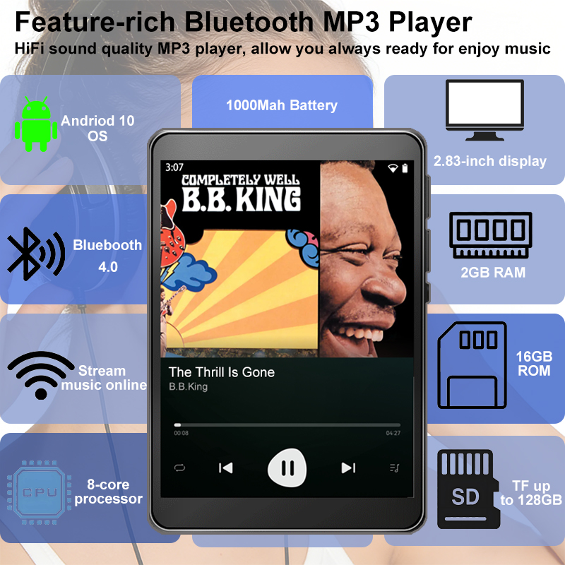 WiFi MP3 Player Andriod 10 Spo - đánh giá và giá Audio Music Free Download